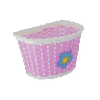 Koszyk plastikowy biało-różowy z kwiatkiem BSO1-8