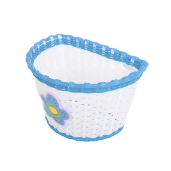 Koszyk plastikowy biało-niebieski z kwiatkiem BSO1