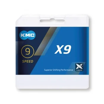 Łańcuch KMC X9 srebr./szary 1/2" x 11/128", 114 og