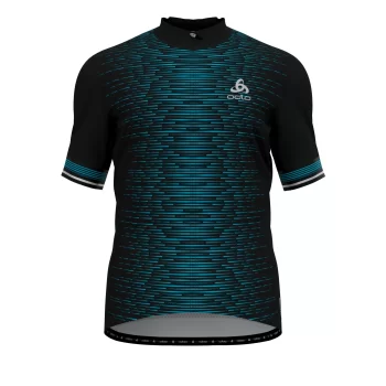 Koszulka tech. męska Odlo full zip black/blue L