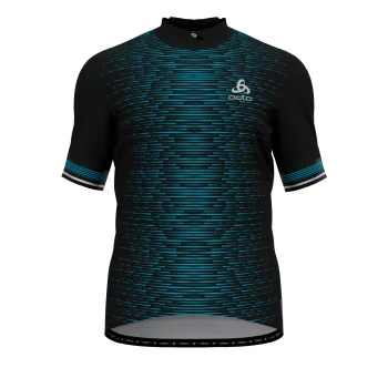 Koszulka tech. męska Odlo full zip black/blue M
