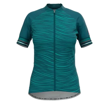 Koszulka tech. damska Odlo full zip green XL