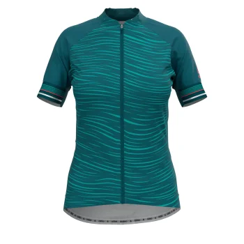 Koszulka tech. damska Odlo full zip green XL
