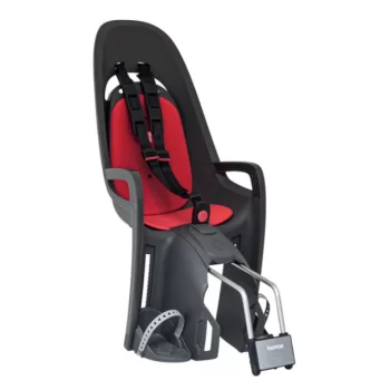 Fotelik rowerowy Zenith szary, czerwona wyściółka