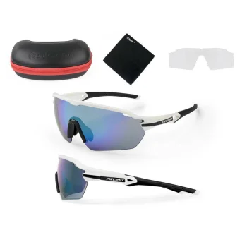 Okulary Reflex biało-czarne;soczewki nieb-ziel;prz