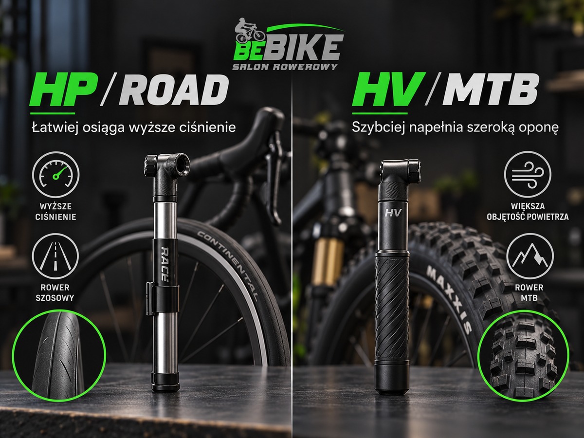Porównanie pompki HP do szosy i pompki HV do MTB oraz gravela