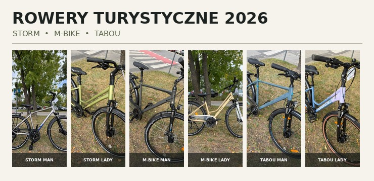 Rowery turystyczne Storm, M-Bike i Tabou 2026 dostępne w BE-BIKE Łódź