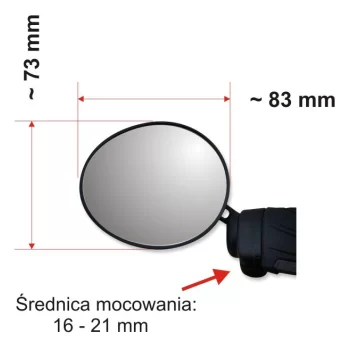 Lusterko rowerowe AJS w kierownicę mini