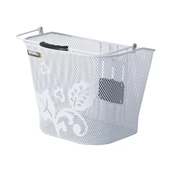 Kosz Basil Basimply EC Flower na kierownicę biały