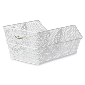 Kosz na tylny bagażnik Basil Cento Flower S ,biały