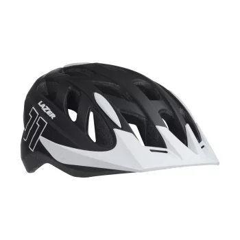 Kask Lazer J1 Mat Black White +Siatka +LED