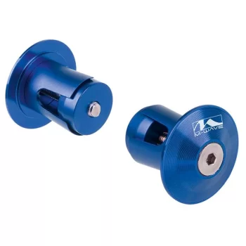 Korki w kierownicę M-Wave alu niebieskie