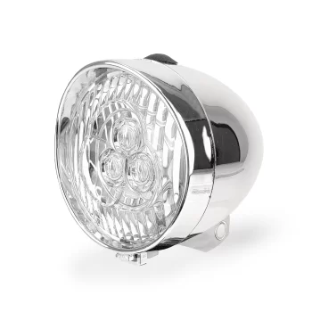 Lampa przód 592 retro na baterie chrom