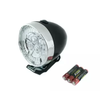 Lampa przód 592 retro przód baterie czarna