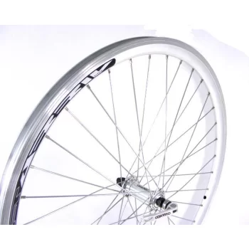 Koło 26" przód stożek piasta Quando QR srebrne