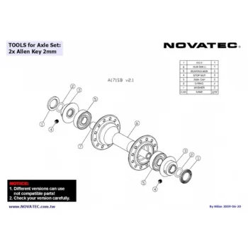Piasta przód Novatec NT-A171SB Szosa;QR;2SB;32H