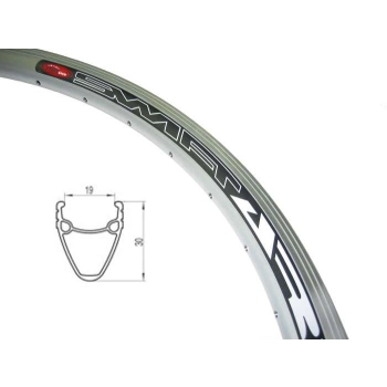 Obręcz 28" stożkowa 30 mm 36 otworów srebrna