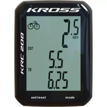 Licznik rowerowy KRC 208, 8 funkcji, przewodowy