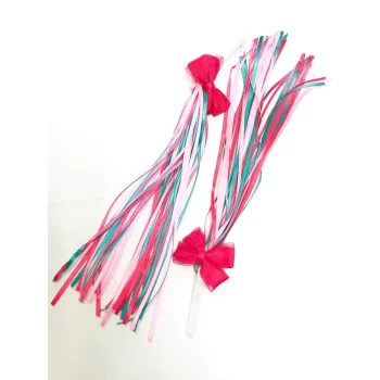 Wstążki na kierownicę z ciemno-różową kokardką