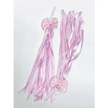 Wstążki do kierownicy z jasno-różową kokardką